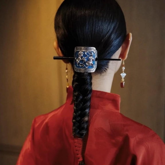 Hairpin Vintage Chinese Style Hair Stick Ethnic Jewelry for Women Floral Lucky Accessory for Hanfu Qipao Traditional Outfit