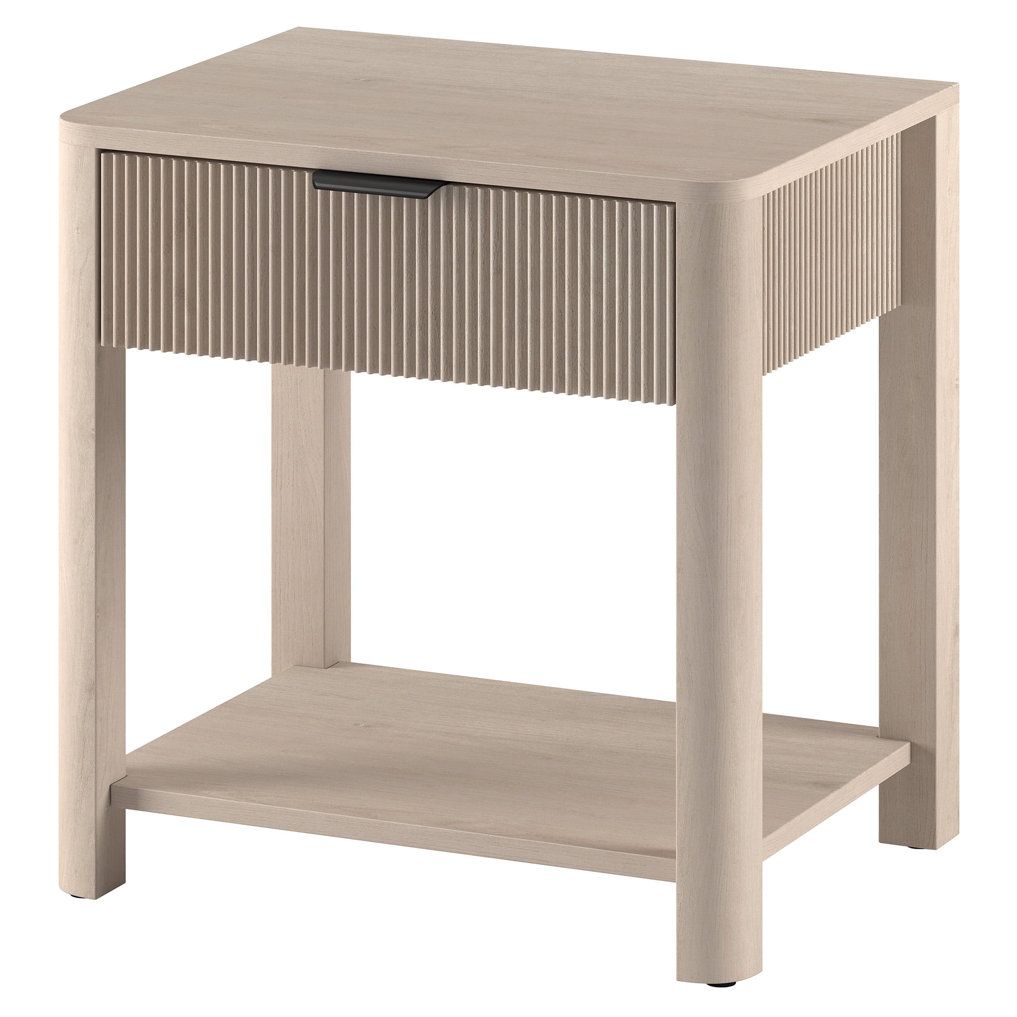 Pomona 24" Wide Rectangular Fluted Nightstand in Alder White