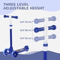 thumbnail image 3 of Qaba Trottinette à 3 Roues - Hauteur Réglable, Roues à DEL, Bleu / Parfait pour le Parc et la Chaussée / Construction Durable en PP et Acier / Âges 2-6 Ans, 3 of 7