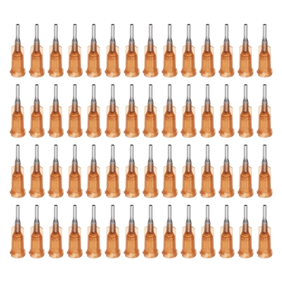 Aguja de dispensación de punta roma Uxcell para pistola de pegamento líquido, 15G 1/4", 100 piezas (Ámbar)