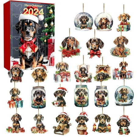 

Exclusive Christmas Acrylic 2D Cute Dog Charm Pendants With Limited Countdown Surprise Blind Boxes Collect Your Winter Warmth And Tiny Moments Of Light Timer Decorative Lights Battery Powe with Timer