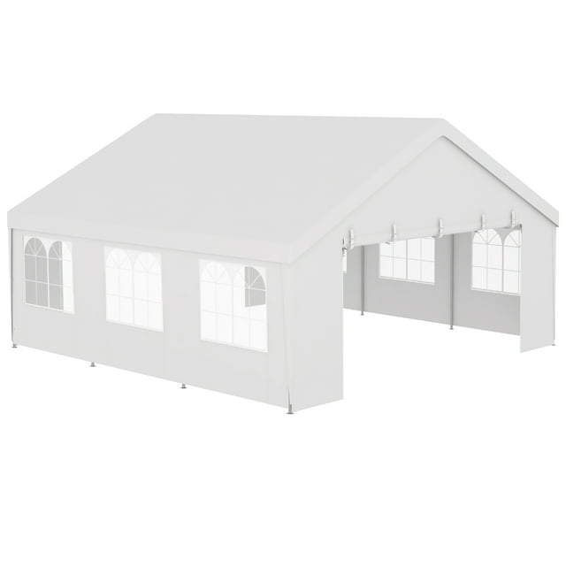 Outsunny 19.5' x 19' Party Tent, UV Protective, with 2 Doors and 6 Windows