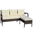 thumbnail image 5 of Outdoor Patio Furniture Sets 2 Piece Conversation Set Wicker Ratten Sectional Sofa With Seat Cushions(Beige Cushion), 5 of 9