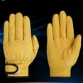 thumbnail image 1 of Leather Working Gloves Labor Protection Wear Resistant Garden Daily Work Protective Tool XXL Yellow, 1 of 5