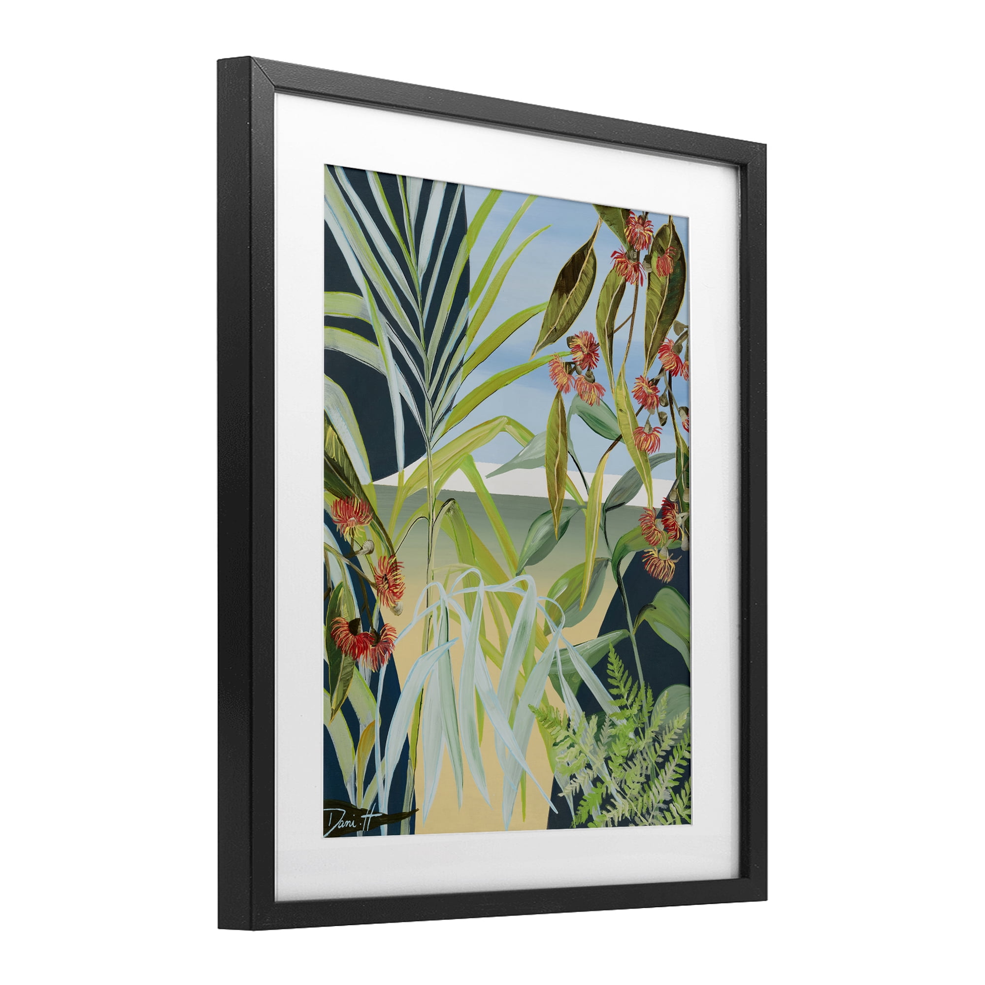 Stupell Industries Coastal Morning Leaves Black Framed Print Under Glass, design by Dani Heyward