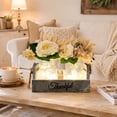 thumbnail image 2 of BEKITCHEN Mason Jar Table Centerpiece Decor for Dining Room Coffee Table with 2 LED Jars & Flowers, 2 of 8