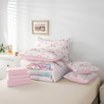 thumbnail image 6 of Homewish Kawaii Pink Unicorn Twin Bedding Sets 7-Piece, Dreamy Princess Castle Bedding Comforter Set, Cartoon Stars Rainbow Reversible Sheet Sets, Lightweight Room Decor, 6 of 8