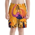thumbnail image 2 of Cauagu Vibrant Flamingo Illustration Print Swim Trunks for Men,Youth Boys Swim Shorts Compression Liner Beach Shorts Boys' Swimming Shorts 7-20 Years Bathing Suit-X-Large, 2 of 7