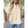 thumbnail image 3 of Blusa de manga corta con botones y mangas abullonadas para mujer, de Shirt Tankaneo, 3 of 7