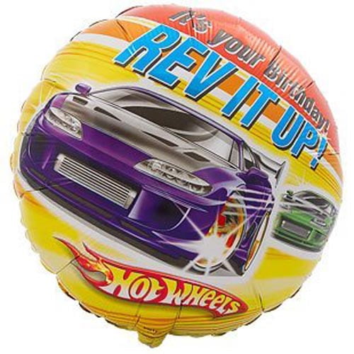 18" REV IT UP! Hot Wheels Birthday Balloon • Party Supplies Decorations Foil Mylar Balloon