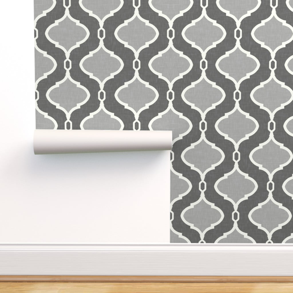 Grey Quatrefoil Background
