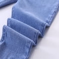 thumbnail image 7 of Girls Bell Bottom Jeans with Bowknots Irregular Frayed Ripped Hem Casual Trendy Denim Pants Elastic Waisted (5-6 Years, Blue #C), 7 of 7