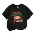 thumbnail image 3 of IWRICH Girls Cutest Pumpkins in the Patch T-Shirt Halloween Short Sleeve Crew Neck Tees,Size 2-13 Years Black 120, 3 of 4
