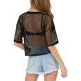 thumbnail image 2 of Débardeur en Résille pour Femmes, T-Shirt Blouse Décontracté Transparent Été, 2 of 7