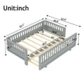 thumbnail image 2 of Twin XL Size Platform Bed with Guardrails, Solid Wood Twin XL Bed Frame, Can Be Converted into a Queen Platform Bed,Gray, 2 of 9
