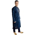 thumbnail image 2 of Bellisimo Fashion Men's Kurta Pajama Set Ethnic Wear Navy Blue Medium, 2 of 5