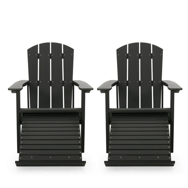 Ulises Outdoor Adirondack Chair with Retractable Ottoman