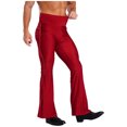 thumbnail image 2 of iiniim Men High Waist Fringe Flared Pants Ballroom Dance Pants Modern Dance Pants Disco Trousers Burgundy XL, 2 of 7
