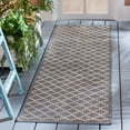 thumbnail image 2 of Safavieh Courtyard Hilbert Geometric Indoor/Outdoor Runner Rug, Anthracite/Beige, 2'3" x 14', 2 of 10