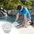 thumbnail image 3 of COM1950s Swimming Pool Accessories, Pool Skimmer Basket, Swimming Pool Cleaning Kit Abs Material Efficient Skimmer Convenient Wall Drainage Accessories Cleaning Filter Basket One-Stop Solution To Wate, 3 of 8