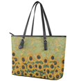 thumbnail image 3 of ZUXONGSY Painted Sunflower Print Handbag for Women Lightweight Shoulder Bag PU Leather Top Handle Tote Bag with Handle for Dating Shopping, 3 of 6