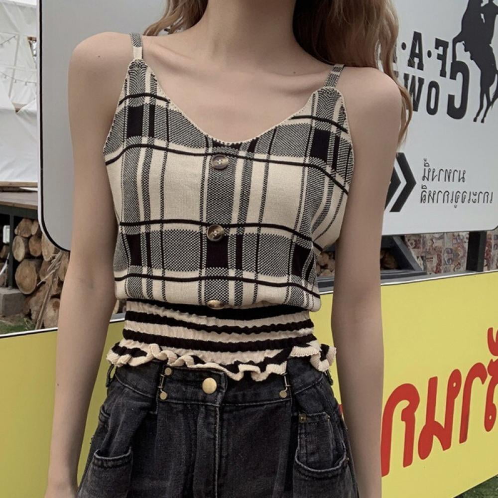 Zdmathe Zdmathe Women S Tank Tops Summer V Neck Plaid Fashion Casual Sleeveless Camisole Walmart Com Walmart Com Zdmathe Zdmathe Women S Tank Tops Summer V Neck Plaid Fashion Casual Sleeveless Camisole Walmart Com Walmart Com