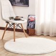 thumbnail image 2 of LinYooLi Round Area Rugs for Living Room Soft Fluffy Circle Rug for Bedroom Home Decor 3ft Faux Fur Rug Washable Floor Mats for Kids Playroom(White, 3ft), 2 of 4