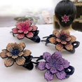 thumbnail image 1 of 4 piezas de pinzas para el cabello con doble flor, horquillas con diamantes de imitación, pinzas para el cabello con diamantes de imitación, pinzas para el cabello con diamantes de imitación florales, 1 of 5