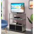 thumbnail image 2 of Designs2Go Meuble TV Highboy avec Armoires de Rangement et Étagères en Bois Gris, 2 of 6