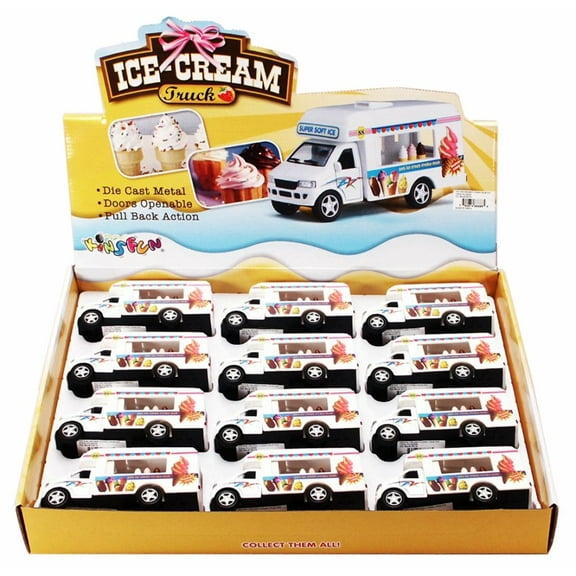 Box of 12 Diecast Model Toy Cars - Ice Cream Truck, 5 inch