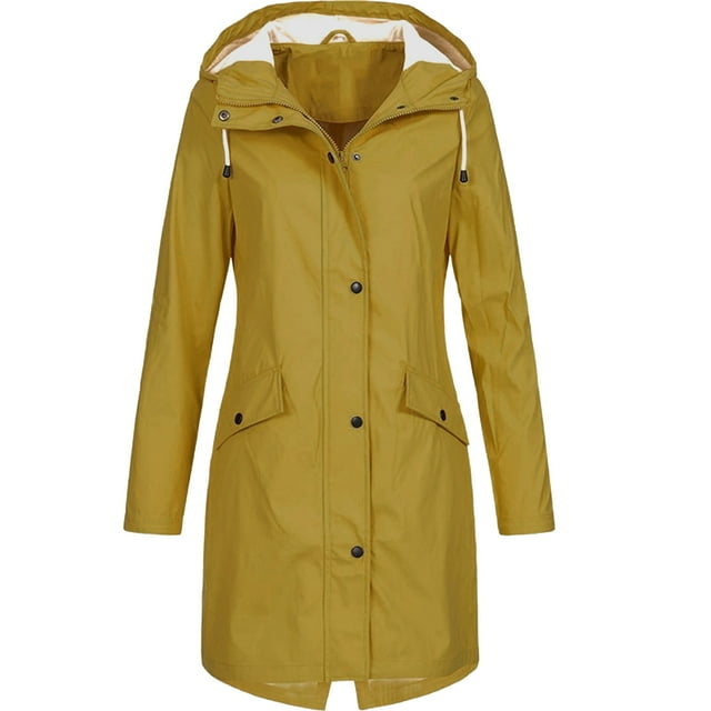 Veste Femme Femme Veste de Pluie Unie Extérieur Grande Taille Imperméable Imperméable à Capuche Coupe-Vent Vestes de Course pour Femmes en Liquidation