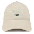 thumbnail image 1 of Trendy Apparel Shop Made In 1963 Embroidered 55th Birthday Brushed Cotton Cap, 1 of 2