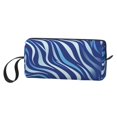 thumbnail image 3 of Portable Storage Bag 7.9×3.5×2.4in Simple Design Convenient Storage And Finishing Bag Light Body Can Be Used As A Cosmetic Bag Storage Bag Zebra Print Style Lightblue_3, 3 of 8