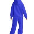thumbnail image 5 of Nokdvo Pant Sets Women 2 Piece Outfits Plus Size Long Sleeve Casual Hoodie Sweatsuit Ribbed Sweatpants Tracksuit with Pockets,Royal Blue S, 5 of 5