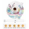 thumbnail image 6 of 15 Inch Round Placemats Set of 6, Easter Non Slip Heat Insulation PP Table Mats, Spring Colorful Bunny Eggs Flowers Polka Dot Plaid Washable Place Mats for Kitchen Dining Party Table Decor, 6 of 7