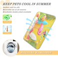 thumbnail image 5 of Pet Cooling Pad Foldable Self Cooling Mat Breathable Pet Cushion Sleep Pad for Dogs and Cats A Pink Flamingo S, 5 of 9
