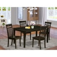thumbnail image 2 of East West Furniture  5 Piece Dining Table Set Includes a Rectangle Wooden Table and 4 Kitchen Chairs, Cappuccino(Seat Options) Brown Wood Seat, 2 of 5