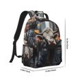 thumbnail image 2 of Rateoe Surrealist Cow Pattern Durable Student Backpack Laptop Bag- Ergonomic Design, Waterproof Twill Fabric - Ideal for School, Travel, and Outdoor Activities, 2 of 6