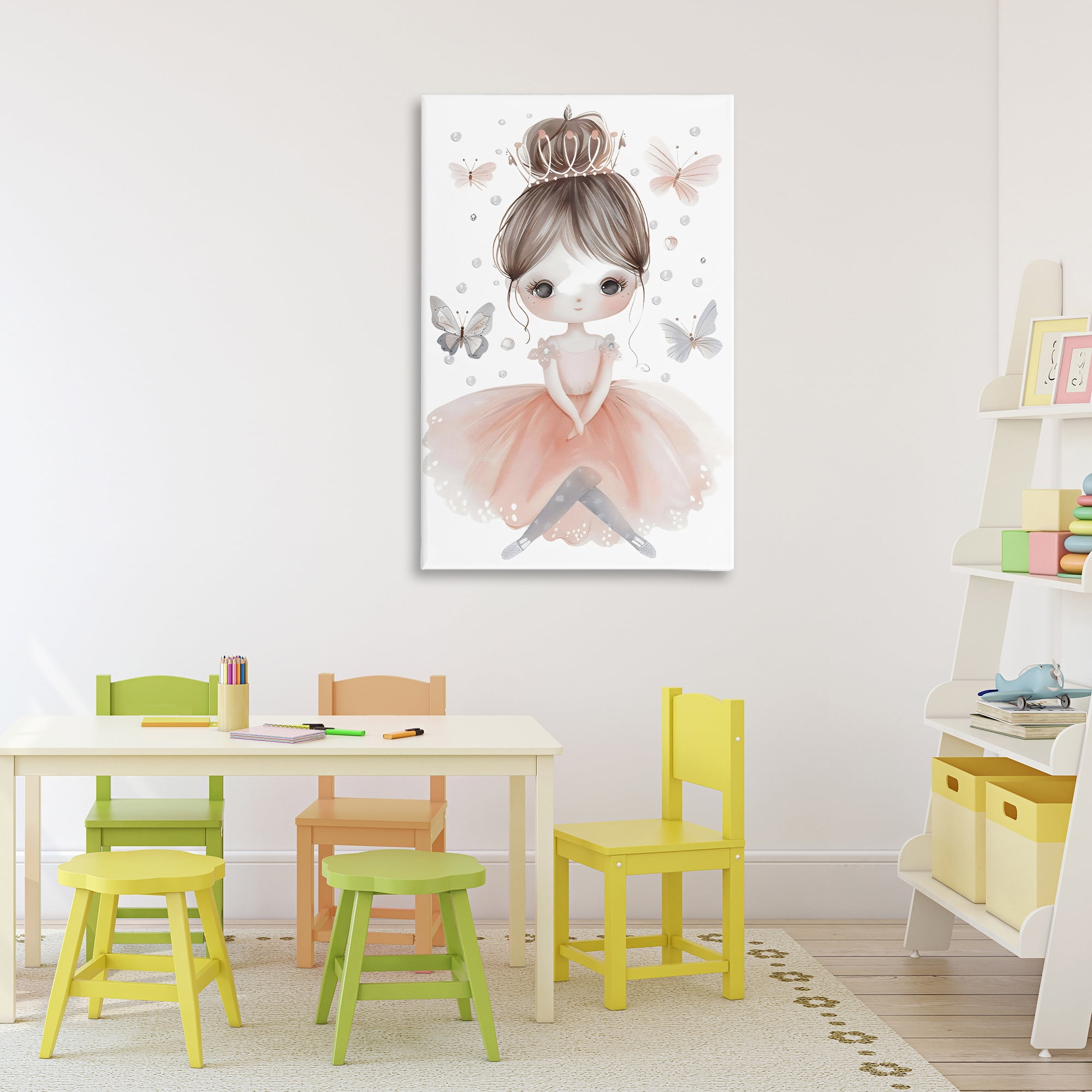 Stupell Industries Sweet Butterfly Fairytale Princess Canvas Wall Art, design by Creative Studio