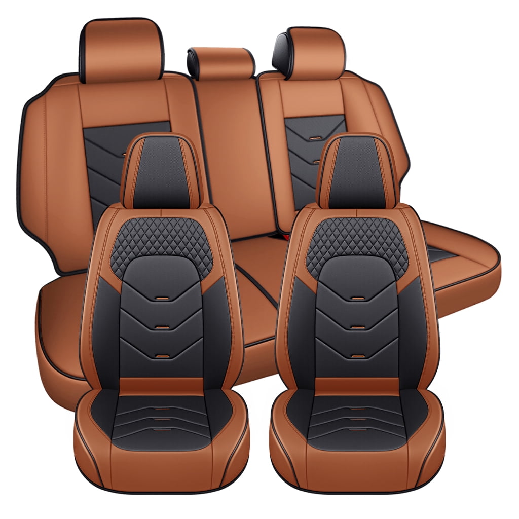 2004 for Suzuki Forenza Seat Cover Black and Orange Car Seat Covers Faux Leather 5 Seats Full Set Airbag Compatible Fine Exquisite Workmanship Upgrade the Car s Interior