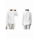 thumbnail image 3 of Camisa de Mujer con Botones, Cuello Alto y Volantes, Camisas de Larga A Rayas, Blusas de Trabajo para Mujer, Moda. S, 3 of 7