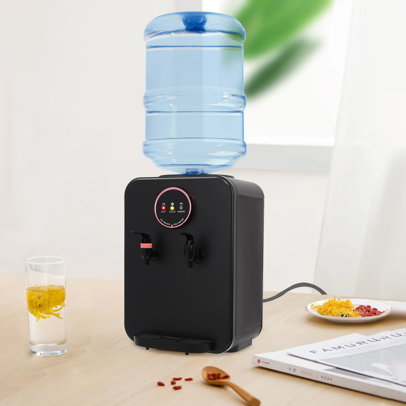 110V Premium Countertop Water Dispenser Hot/Cold Water Dispenser Top Loading Water Dispenser for Home Office