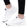 thumbnail image 5 of Flying Woven Mesh Running Shoes For Women, Lace Up Low Top Sports Sneakers, Daily Jogging Casual Athletic Footwear White 38, 5 of 5