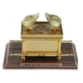 thumbnail image 1 of Practical Israel Judaism Alloy The Ark of Covenant Replica Statue Gold Plated With Contents Aaron Rod, 1 of 5