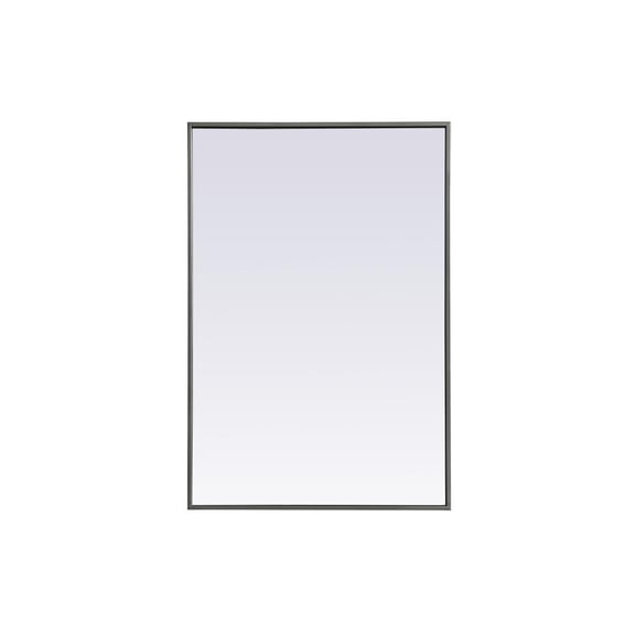 Elegant Decor Metal Frame Rectangle Mirror 24x36 Inch in Silver