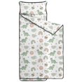 thumbnail image 2 of White Cartoon Dinosaurs Sweets Rainbows Teens Toddler Nap Mat with Pillow, Sleeping Mat Bag for Preschool Daycare 59"x22", 2 of 6