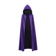 thumbnail image 1 of Capa de Halloween Capa de mago Capa de para niños Disfraz de Halloween para adultos Capucha violeta 120 cm, 1 of 8