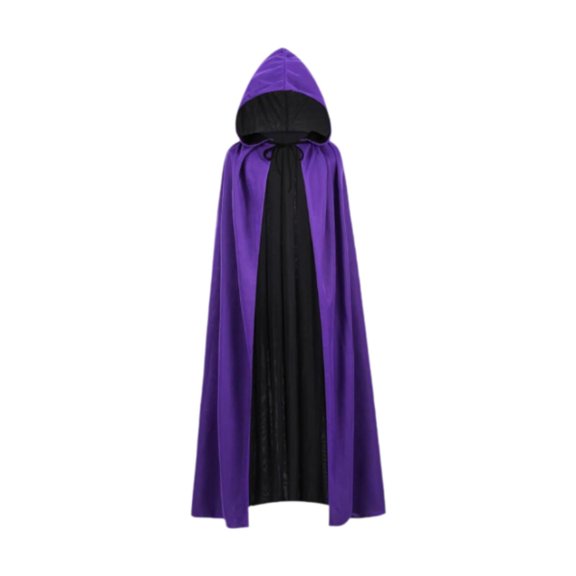Capa de Halloween, disfraz de Halloween para espectáculo en el escenario del club, fiesta temática de disfraces Capucha violeta 120 cm