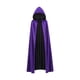 thumbnail image 1 of Capa de Halloween para hombres y mujeres, capa de mago para niños y adultos, disfraz de Halloween Capucha violeta 120 cm, 1 of 9