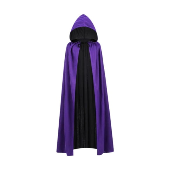 Capa de Halloween, disfraz de Halloween para espectáculo en el escenario del club, fiesta temática de disfraces Capucha violeta 120 cm